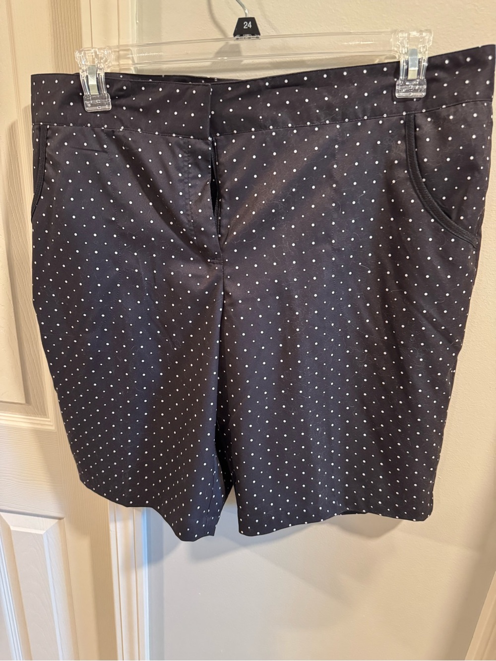 Izod Navy Blue Polka Dot Bermuda Shorts